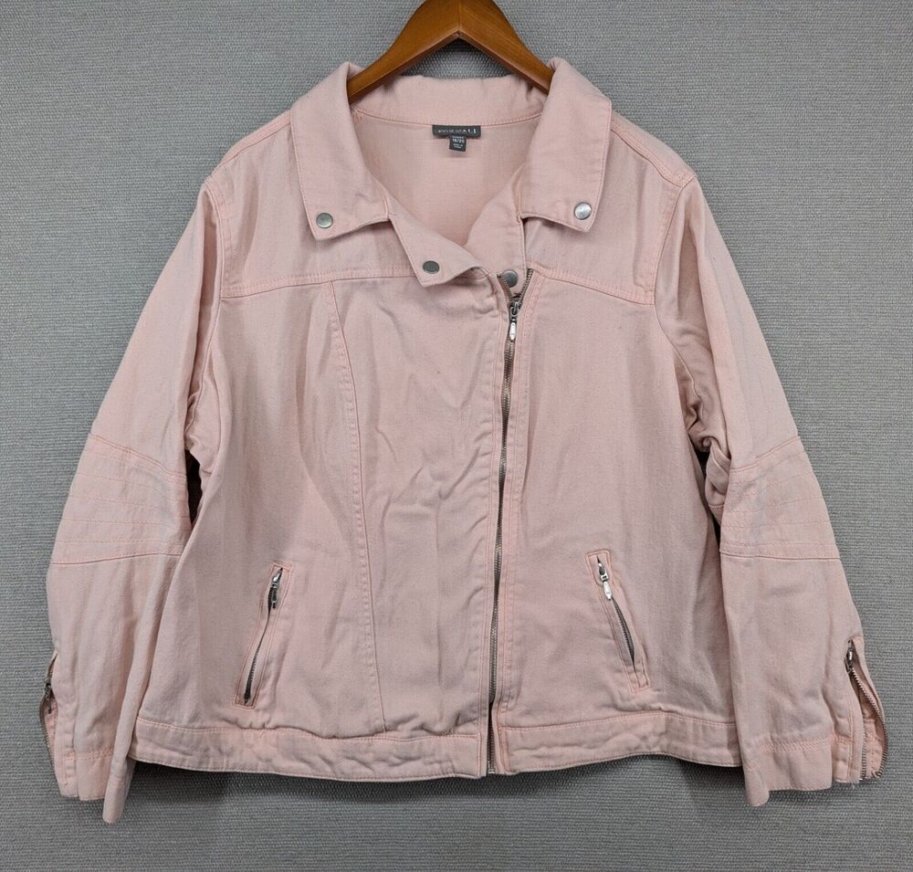 Roz & Ali Denim Jacket Size 18/20 Peach/Pink -0624D80